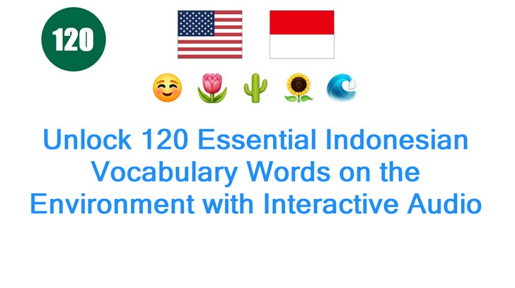 Unlock 120 Essential Indonesian Vocabulary Words on the Environment with Interactive Audio
